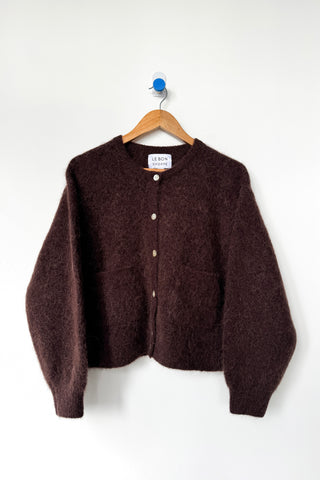 Amelie Alpaca Cardigan - Chocolate