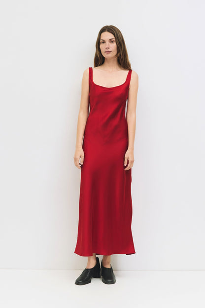 The Saylor Satin Midi Slip Dress