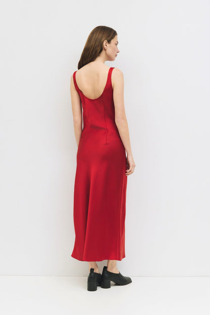The Saylor Satin Midi Slip Dress