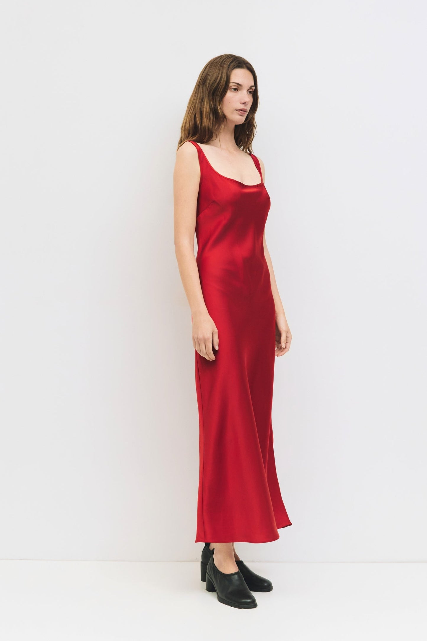 The Saylor Satin Midi Slip Dress