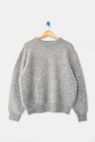 Elio Crew Neck Alpaca Sweater - Heather Grey