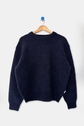 Elio Crew Neck Alpaca Sweater - Navy