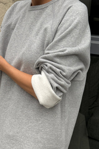 French Terry Raglan Tee - Melange Grey