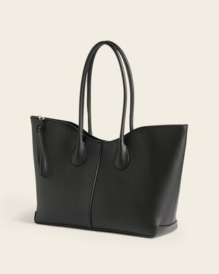 Gaia Tote Bag - Black Leather