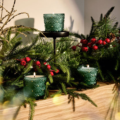 Noble Fir Garland Boxed Pedestal Trio