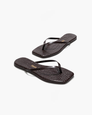 Square Toe Lily - Carob Croc