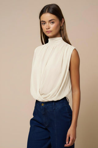 Evelyn mock neck blouse