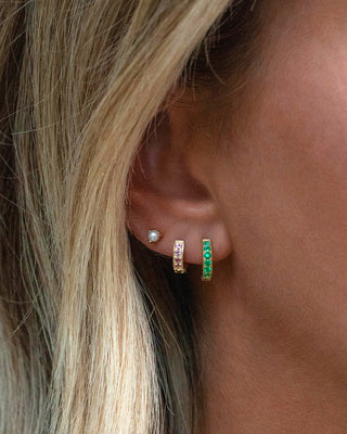 Emerald Pave Huggies